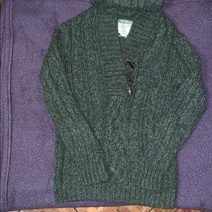 Women green pullover cardigan